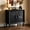 Black, variant on LJAN Small Mid-Century Modern Sideboard Buffet Accent Sunburst Credenza Storage Cabinet with 2 Doors 31.5" Modular Console Table for Kitchen Living Room Entryway