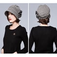 thumbnail image 6 of Maitose Women's Decorative Flowers Wool Beret Gray, 6 of 7