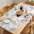 thumbnail image 5 of Gray Palm Leaf Placemats Set of 12 Tropical Botanical Leaves Minimalist Place Mats Indoor Wipeable Table Mats Washable Cloth Dining Table Placemats for Kitchen Holiday Party Home Decor 13x19 Inch, 5 of 9