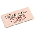 thumbnail image 3 of She Is More Precious Than Rubies Distressed 6 x 3 Ceramic Tabletop Easel Sign, 3 of 3