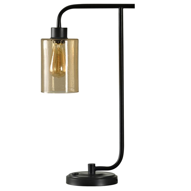 Better Homes & Gardens - Industrial Metal Table Lamp with Glass Shade ...