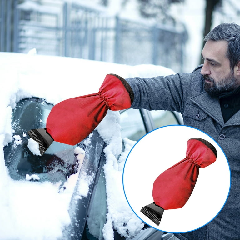 VerPetridure Car Vehicle Durable Warm Gloves Scraper Snow Ice Brush Shovel  Removal For Winter