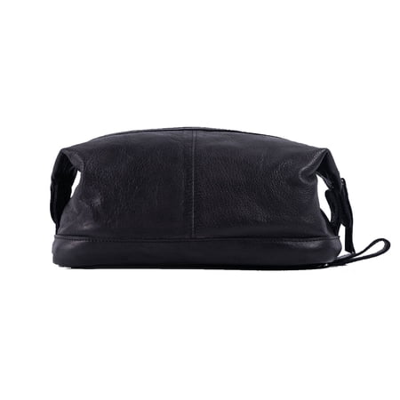 KomalC Genuine Unisex Vintage Vanity Dopp Kit - Travel Toiletry Bag Shaving for Men and Women (Black)