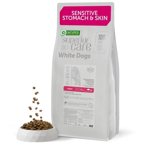 Nature's Protection Superior Care White Fish & Rice Dry Dog Food, All Breed Pyppy, 22 lb Bag