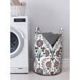 thumbnail image 3 of Moroccan Laundry Bag, Old Floral Ornament Pattern with Swirled Florets and Leaf Turkish Artwork, Hamper Basket with Handles Drawstring Closure for Laundromats, 13" x 19", Maroon Teal, by Ambesonne, 3 of 4