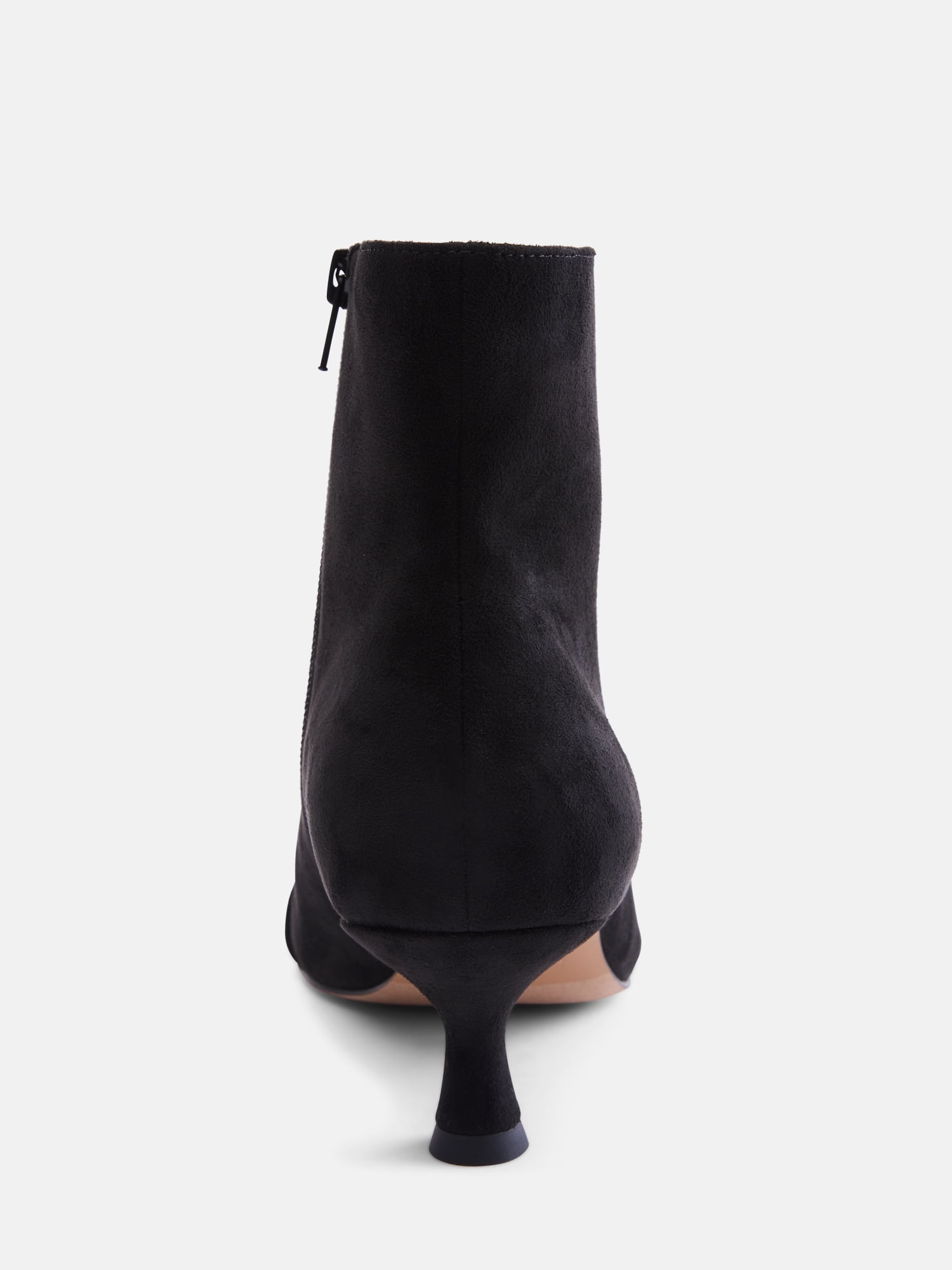 Free Assembly Women's Faux Suede Buckle Booties with Kitten Heel