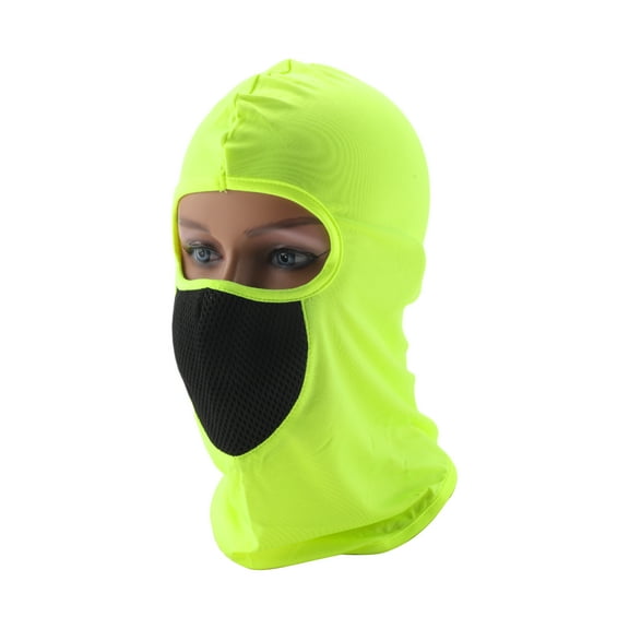 Unique Bargains Mesh Masks Face Mask Polyester Face Cover Sun Protection Breathable Fluorescent Green 1 Pcs
