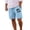 Blue@GC@, variant on CONZONE Mens Casual Shorts Elastic Waist Drawstring Summer Beach Shorts For Men Hawaiian Graphic Lightweight Loose Fit Outdoor Shorts With Pockets