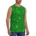thumbnail image 2 of Daiia Green Glitter Printed Men's Tank Tops,Casual Soft Sleeveless Gym Muscle Shirts Bodybuilding Tee-Large, 2 of 8