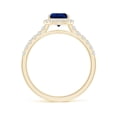 thumbnail image 2 of Angara Natural 1.15 Ct. Blue Sapphire with Diamond Halo Ring in 14K Yellow Gold for Women (Ring Size: 11.5), 2 of 11