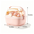 thumbnail image 6 of Soluxeo Baby Bottle Drying Rack with Cover, Dustproof Portable Baby Bottle Storage Organizer with Removable Drain Tray, Pink, 6 of 8