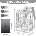thumbnail image 7 of KOITHOT Clear Backpack Heavy Duty, Waterproof PVC Transparent Backpacks for Adults, Gray Book Bag for School Travel, 7 of 7
