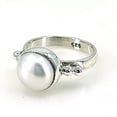 thumbnail image 3 of Navya Craft Freshwater Pearl 925 Sterling Silver Handmade Women Statement Ring, Pearl Jewelry Size 4.5, 3 of 5