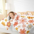 thumbnail image 4 of Homewish Watercolor Floral Bedding Comforter Set,Cute Daisy Flower Twin Comforter Sets,White Orange Bedding Set For Girls Teens,Luxury Bedroom Decor Reversible,2 Pieces, 4 of 8