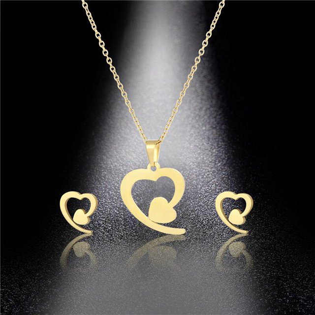 Conjunto de collar y pendientes de cadena de clavícula de margaritas y flores de acero inoxidable, gargantilla para mujer, colgante nupcial de boda, joyería coreana para niñas, regalo Dengxun unisex