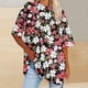 thumbnail image 1 of Fiudx Ofertas Flash Del Día Solo En Línea Camiseta Informal con Estampado de Letras para Mujer, Top de Manga Corta con Cuello Redondo y Hombros Caídos, 1 of 4