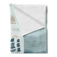 thumbnail image 2 of Octopus Ship Soft Flannel Fleece Blanket, Pirate Ship in a Bottle in the Sea Jellyfish Ocean Waves Deep Water, Cozy Plush for Indoor and Outdoor Use, 50" x 70", Slate Blue Pale Peach, by Ambesonne, 2 of 5