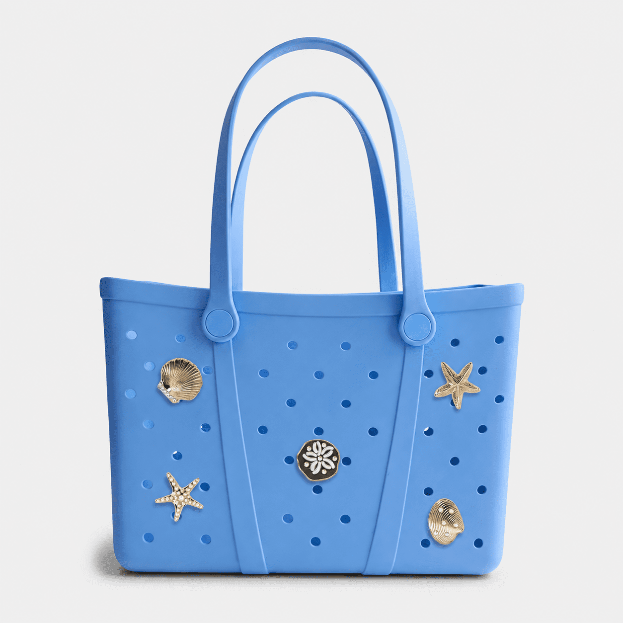 Time and Tru Women's Waterproof EVA Beach Tote Bag, Light Blue