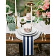 thumbnail image 4 of Boanket Navy Blue Striped Cloth Napkins Set of 4, Holiday Napkins for Baby Shower, Modern Farmhouse Blue White Stripes Washable Reusable Dinner Napkins for Cocktail Wedding Party, 20 x 20 Inch, 4 of 7