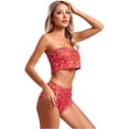 thumbnail image 5 of Traje de actuación de baile en barra para mujer, Top de tubo con estampado de leopardo metálico, Top recortada sin breteles con pantalones cortos, ropa para discoteca y Festival de Música, 5 of 5