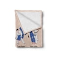 thumbnail image 2 of Jiu Jitsu Soft Flannel Fleece Blanket, Martial Arts Defense Techniques Sport Practice Theme Aikido Karate Judo, Cozy Plush for Indoor and Outdoor Use, 50" x 70", Blush Blue and Black, by Ambesonne, 2 of 6