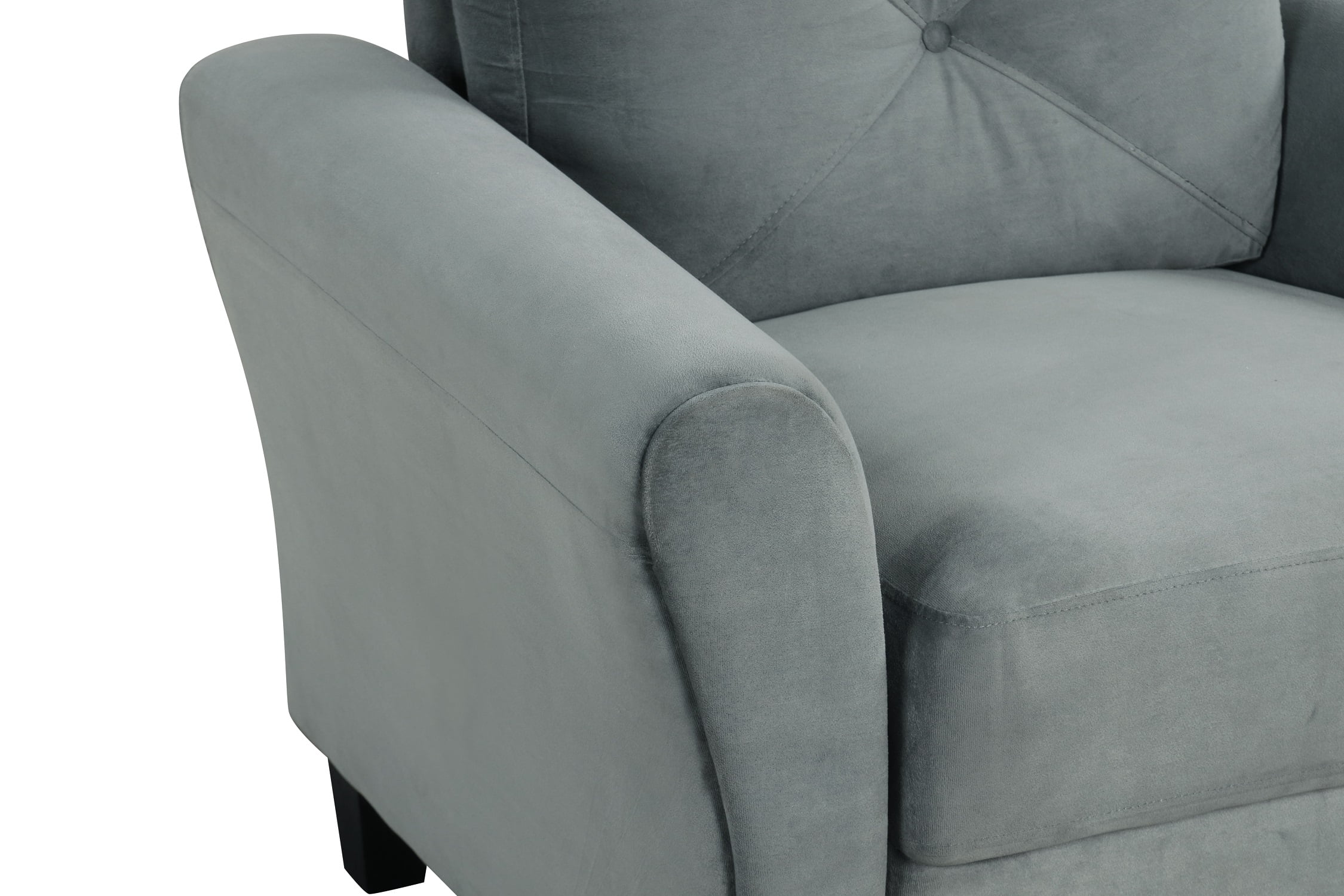 MOONMISS Velvet Loveseat Sofa Couch with Upholstered Cushion for Small Space Living Room Bedroom Office,Gray