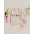 thumbnail image 2 of FOCUSNORM Chandail en Molleton Chaud pour Bébé Garçon Manches Longues Col Rond Broderie Lettre Chandail Col Rond Haut pour Vêtements d'Hiver Automne, 2 of 9