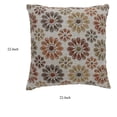 thumbnail image 3 of Contemporary Style Floral Designed Set of 2 Throw Pillows, Orange, 3 of 5