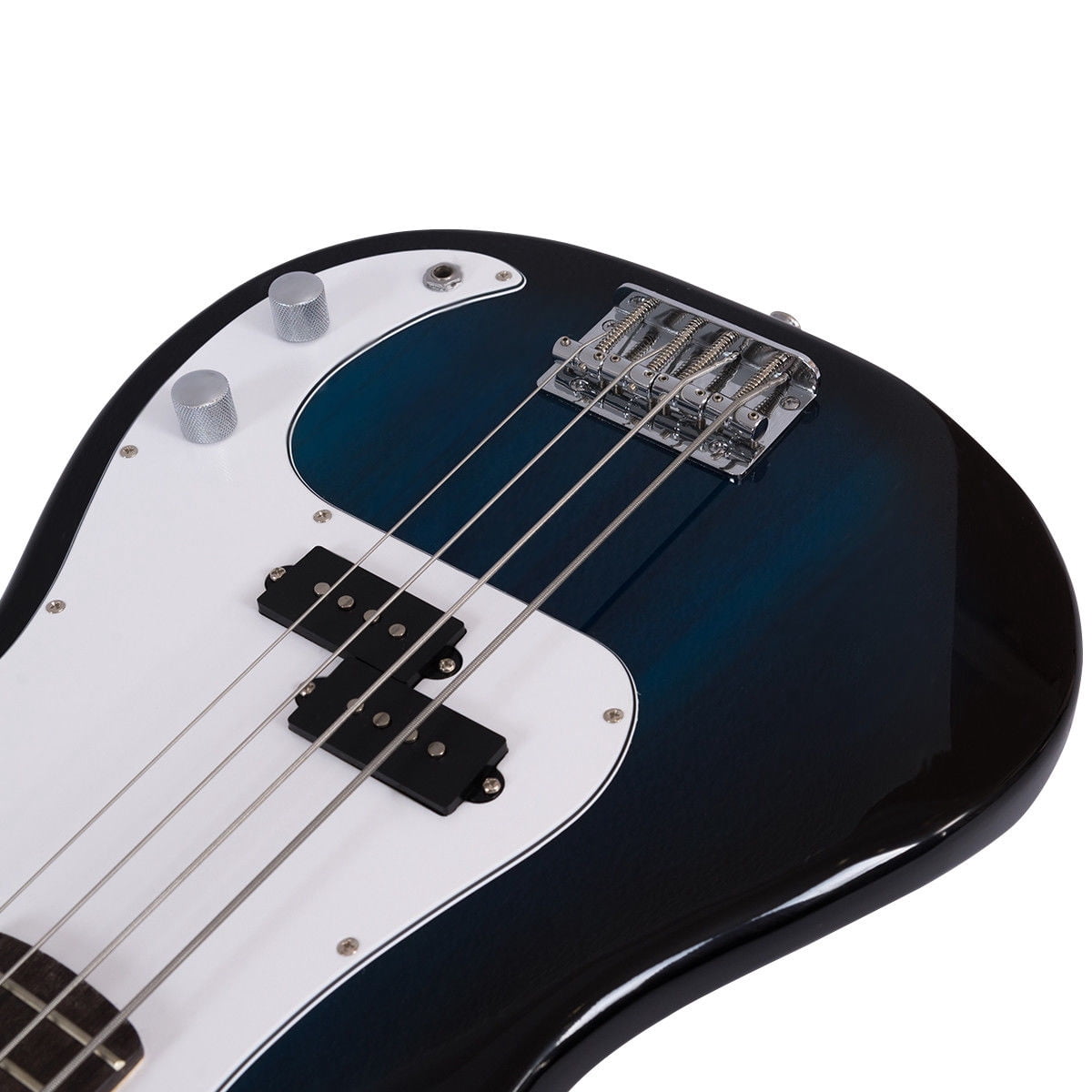 Topbuy Electric Bass Guitar Full Size 4 String for Beginners w/ Bag Amp Cord Silver