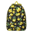 thumbnail image 1 of Summer Lemon Fruit Print Backpack, Cute Yellow Citrus Pattern Daypack with Retro Floral Design for School and Picnic, 1 of 5