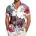 thumbnail image 2 of UngA 250 Anniversary USA Shirts, Hawaiian USA Bald Eagle Shirts American Flag Button T-Shirt Short Sleeve Casual Holiday Beach Shirts (Beige,6XL), 2 of 6