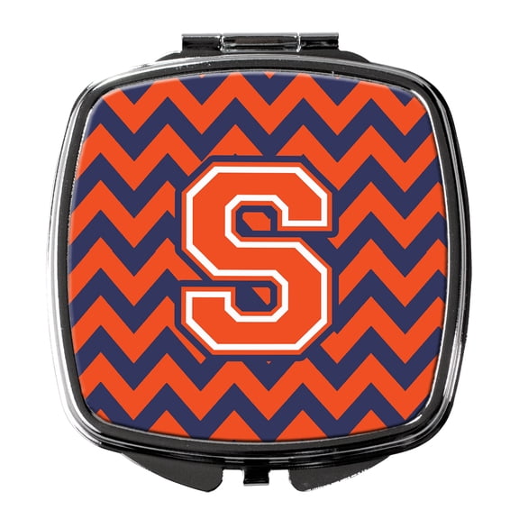 Letter S Chevron Orange and Blue Compact Mirror CJ1042-SSCM