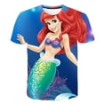 thumbnail image 1 of Camiseta de sirena de Disney para niñas, camiseta de verano Harajuku para niñas, camiseta de Mickey y Minnie, camiseta divertida de dibujos animados con cuello redondo para niños de 4 a 14 años, 6T Gao Jinjia LED, 1 of 2
