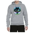 thumbnail image 2 of Wild Bobby, Funny Wolf on Sunglasses, Animal Lover, Unisex Graphic Hoodie Sweatshirt, Heather Grey, Large, 2 of 3