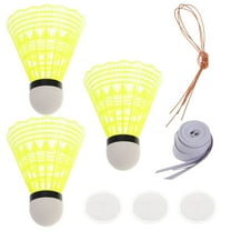 HEMOTON Solo Badminton Training Equipment Rebound Shuttlecock Tool for One Person Yellow Faux Nylon