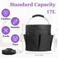 thumbnail image 2 of 17L Cleaning Caddy with Handle and 6 Pockets, Foldable Cleaning Supply Caddy, Portable Shower Caddy in 600D Oxford Fabric, Multifunctional Storage Basket for Camping, Gardening, Black, 2 of 9
