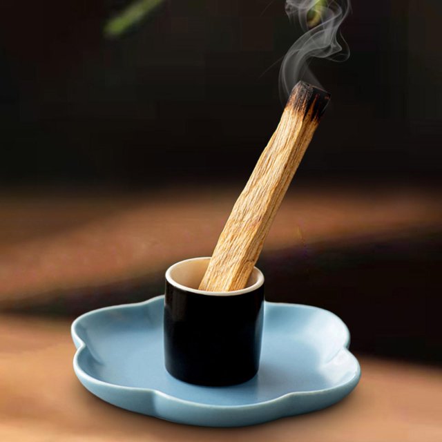 Portavelas para incienso, accesorios para decoración del hogar, quemador de salvia, cuenco, quemador de incienso para regalo, mesa, cumpleaños, cocina Azul