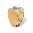 thumbnail image 2 of PalmBeach Jewelry Men's 1.10 TCW Round Cubic Zirconia Gold-Plated Lucky Horseshoe Ring, 2 of 6