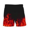 thumbnail image 6 of cllios Beach Shorts for Men Big and Tall,Men's Swim Trunks Lightweight Quick Dry 3D Flame Printed Beach Board Shorts with Pockets Cool Mesh Lining Bathing Suits, 6 of 9