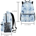thumbnail image 2 of School Backpacks Blue Pattern Butterflies Elementary Students Bookbags With Water Bottle Pocket, 2 of 6