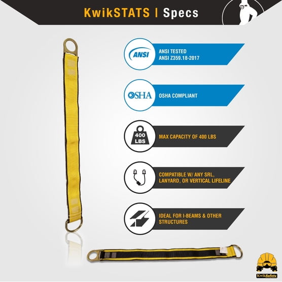 KwikSafety (Charlotte, NC) GIBBON GRIP 3 ft Safety Anchor Cross