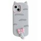 thumbnail image 1 of For iPhone 15 Silicone Case Cute Cat Silhouette Design Shockproof Phone Back Cover, 1 of 5