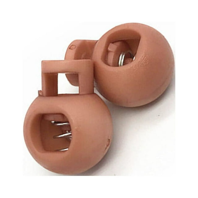 kurtrusly 2 Pcs Arrêts de Cordon Verrouillage Embouts Toggles Attaches Colorées Boutons Fermoirs Marron Camée 1ensemble
