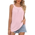thumbnail image 2 of Camisa camisola fruncida con ojales, camiseta para mujer, camisa camisola holgada y fluida, camisa con ojales, rendimiento de primera categoría, 2 of 6