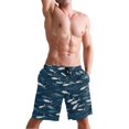 thumbnail image 5 of Dailycode Men's Quick Dry Swim Trunks Beach Shorts Casual Summer Board Shorts with Pockets, Small Fish Swimming, 5 of 8