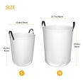 thumbnail image 3 of Circular Hamper Single Layer Laundry Basket Storage Basket Waterproof Single Layer Fabric With Handle Pe Support Strip White Small, 3 of 8