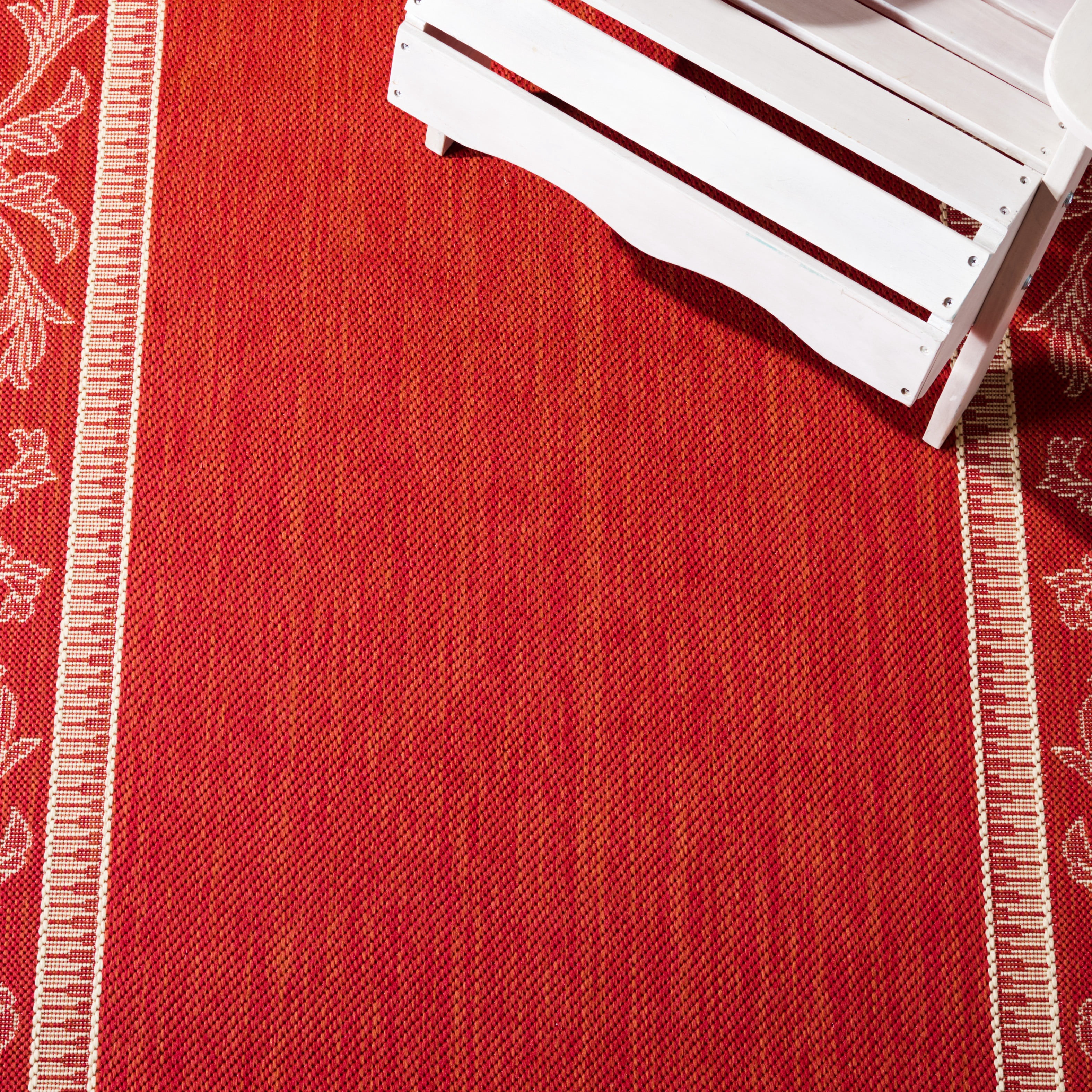 Safavieh Courtyard Cooper Botanical Indoor/Outdoor Runner Rug, Red/Natural, 2'3" x 12'