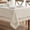 Beige, variant on Beige Rectangle Linen Polyester Tablecloth with Decorative Cutouts Spring Waterproof Stain Resistant & Shrink-Proof Table Cloth 52x70 inch Farmhouse Style for Dining Wedding and Outdoor