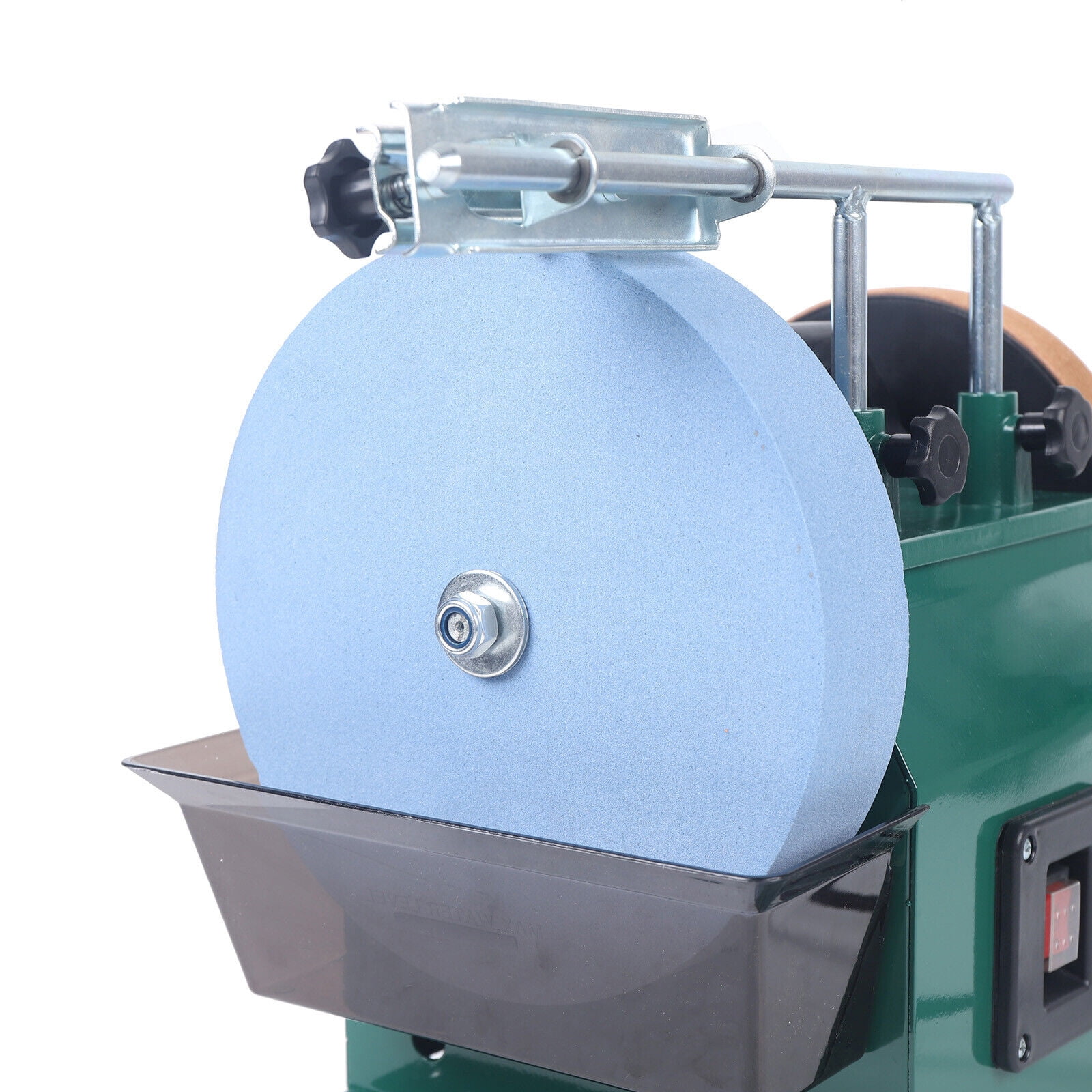 10-Inch Water-Cooled Grinder with Leather-Stropping Wheel | Adjustable Angle Guide, Onboard Carrying Handle, 220 Grit Sharpening Stone | 240W Electric Motor, Versatile Use