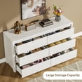 thumbnail image 3 of Cómoda Ancha de 6 Cajones de Madera MDF 120 cm Diseño Moderno sin Tiradores Gran Capacidad para Ropa y Organización Ideal para Dormitorio Sala y Recibidor, 3 of 7